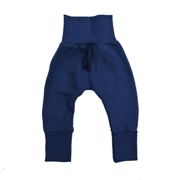 Sarouel évolutif – Maille gaufrée – Bleu denim