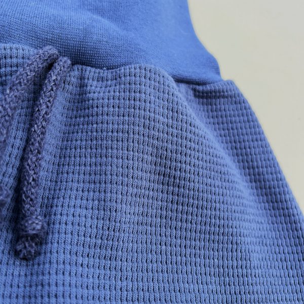 Sarouel évolutif – Maille gaufrée – Bleu denim